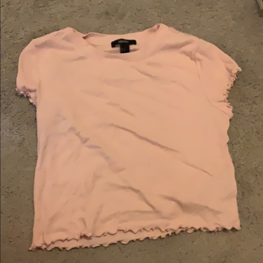 Baby pink, lettuce, ringer tee
